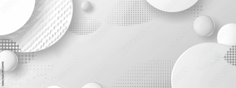 Poster white background with geometric shapes, in the style of white and grey gradient generative ai