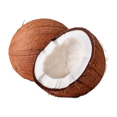 Coconut isolated on white background, png