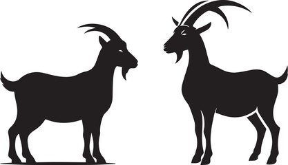 Goat silhouette icon symbol logo black design vector illustration. Goat Silhouette. goat vector.
