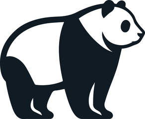 Panda Vector illustration isolated on colorful Set of cute big pandas in different poses. flat vector illustration design. Panda Silhouette Vector illustration.