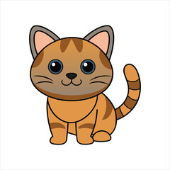 Cartoon funny cat vector illustration
