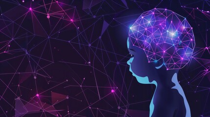 Silhouette of an Infant with a Glowing Brain, Highlighting Early Neural Development