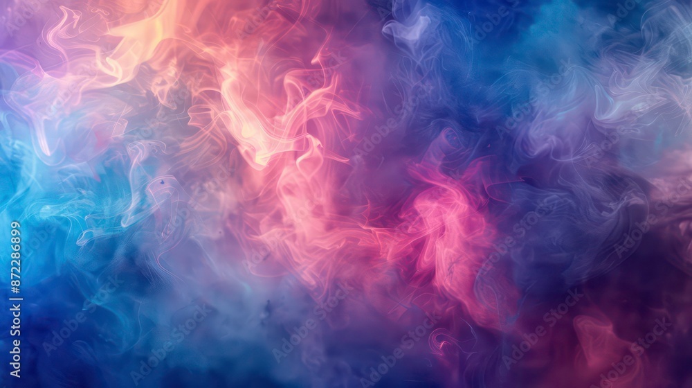 Aufkleber vibrant and ethereal abstract smoke clouds with dreamy and surreal patterns in colorful and fluid mo