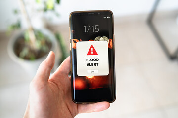 New flood alert notification on the smart phone.