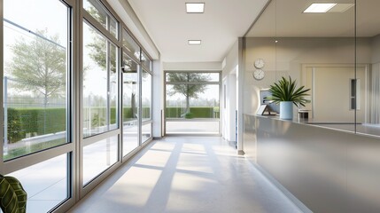 Obraz premium modern veterinary hospital with antibacterial energy-efficient windows that ensure a hygienic environment for pets and their owners