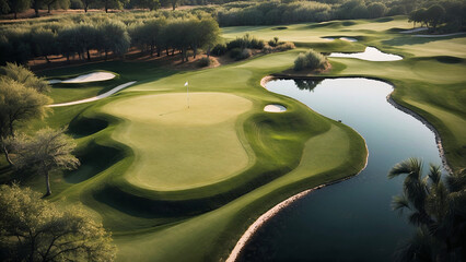 Bird's eye view of a golf course