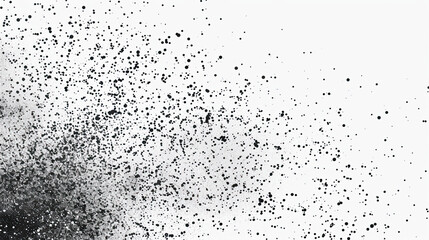 Fototapeta premium Dotwork abstract background, black grain texture, isolated on white background