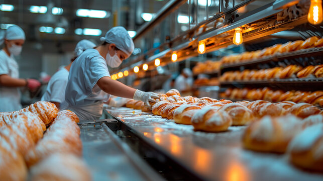 a person is working in a bakery industry