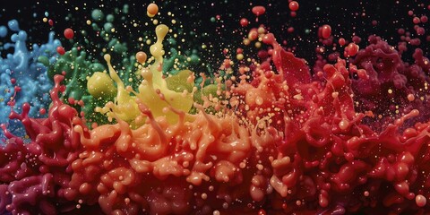 Color burst photography capturing explosive, vibrant color patterns in high contrast settings