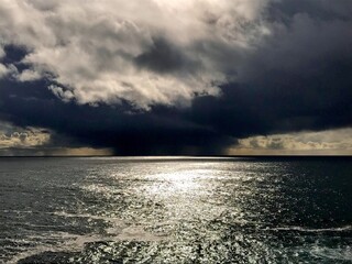Fototapeta premium Afternoon Rain Storm in the Pacific Ocean