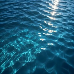 Rippling blue water surface with light reflections