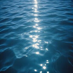 Fototapeta premium Rippling blue water surface with light reflections