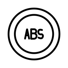 Automotive ABS icon design in filled and outlined style