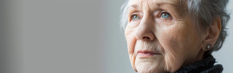 Reflective Elderly Woman Contemplates Life's Journey