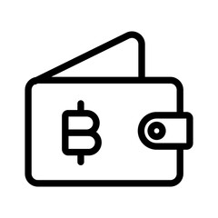 bitcoin wallet icon design in filled and outlined style