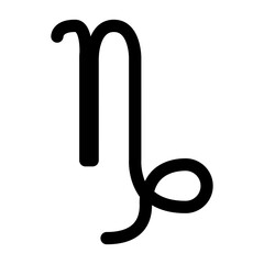 Capricorn zodiac sign icon design in filled and outlined style