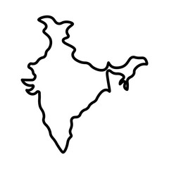 Indian map icon design in filled and outlined style
