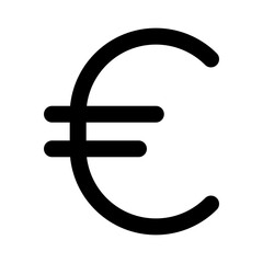 euro sign icon design in filled and outlined style