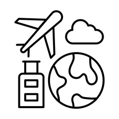 voyage icon design in filled and outlined style