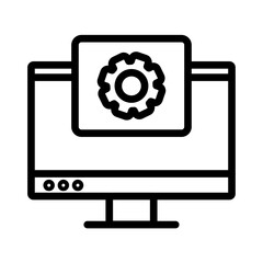 Web development icon design in filled and outlined style