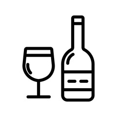Wine icon design in filled and outlined style