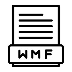 WMF File Document Icon design in filled and outlined style