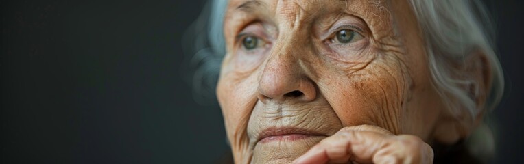 Reflective Elderly Woman Contemplates Life's Journey