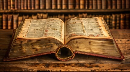 Obraz premium An antique book with gold-edged pages