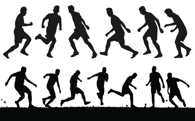 soccer silhouettes, vector set of football. football player silhouette creative illustration vector of graphic