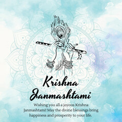Shree Krishna Janmashtami festival card design