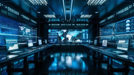 An image of a network management control room