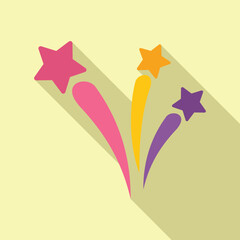 Colorful fireworks exploding against a light yellow background