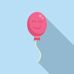 Pink balloon smiling, showing a concept of happiness