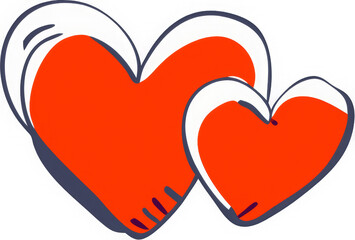 A red heart with a black outline. The heart is drawn in a cartoon style