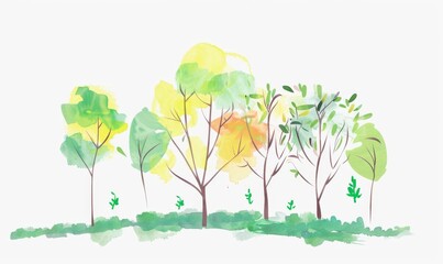 Tree plant doodle outline vector forest environment. Continuous one line tree plant for eco, nature, garden logo design. Ecology green 