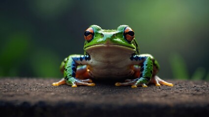 Naklejka premium Playful Frogs: Moments of Fun and Frolic