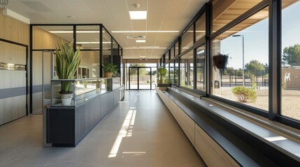 Fototapeta premium modern veterinary hospital with antibacterial energy-efficient windows that ensure a hygienic environment for pets and their owners