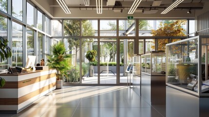 modern veterinary clinic with energy-efficient windows that keep the space bright and airy, creating a more comfortable environment for pets and their owners