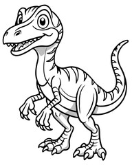 Tyrannosaurus Dinosaur line art vector illustration