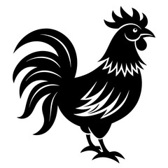 Rooster illustration of silhouette vector 