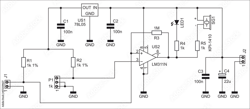 Poster schematic diagram of electronic device on sheet of paper. vector drawing electrical analog circuit w
