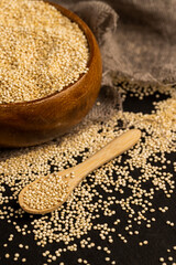 a large amount of quinoa groats during porridge cooking