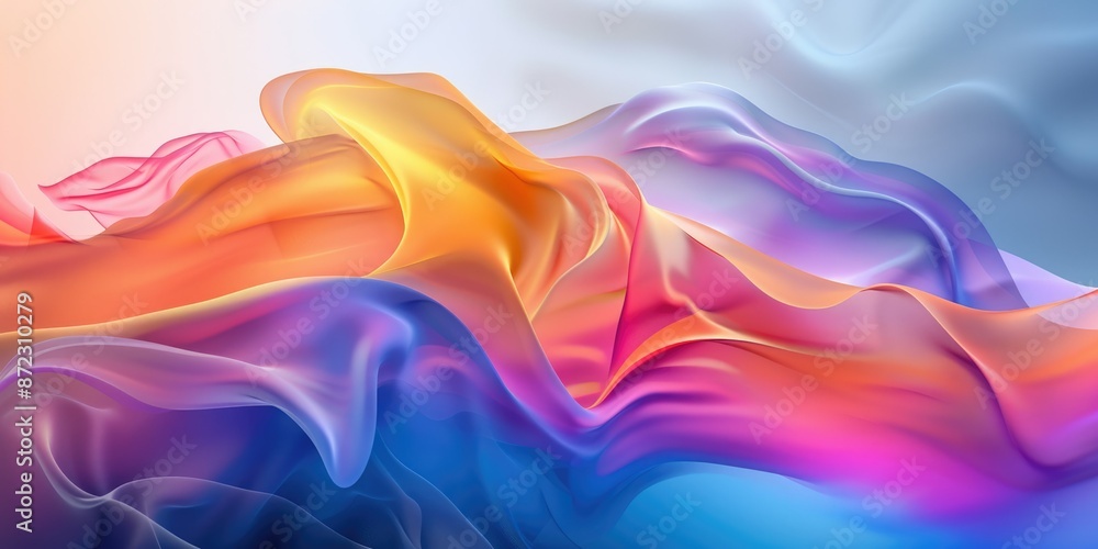 Wall mural abstract wave textures with gradient colors, suitable for backgrounds and wallpapers, ideal for art 