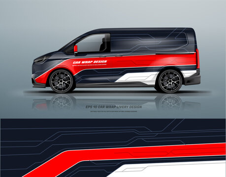 Racing van Vector sport background for car wrap race car car decal livery