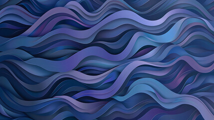 Serene Waves: Vector Design in Shades of Blue and Purple
