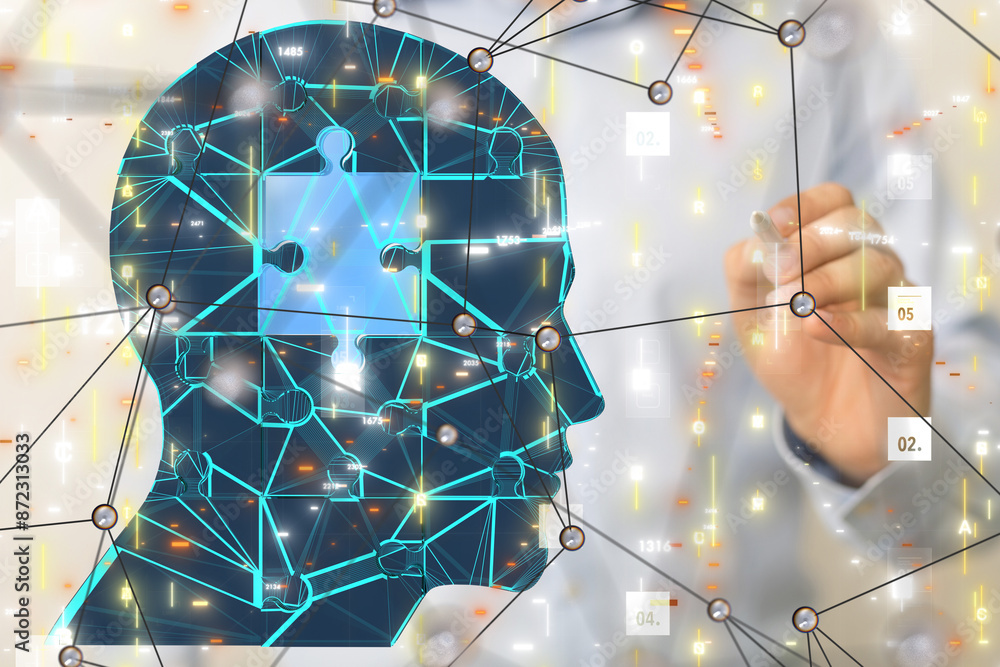 Aufkleber digital medical futuristic interface 3d rendering