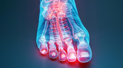 Gout Attack on Toe with Uric Acid Buildup