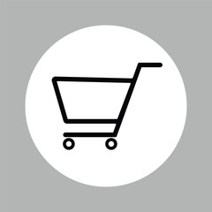 Shopping Cart Vector Flat Icon, Symbol, Sign Design