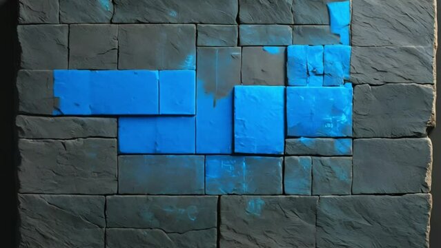 A hidden code inscribed in invisible ink on a rough, gray slate tile, only unveiled under a backlight