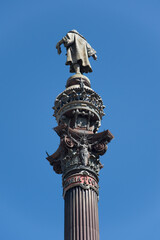 Columbus monument in Barcelona, Spain